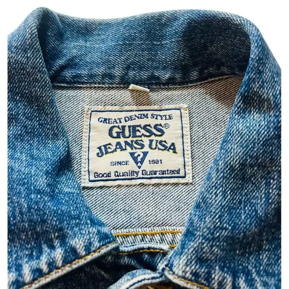 Vintage Guess Denim‎ Jean Trucker Jacket Men's USA Made SZ L Style 10807
